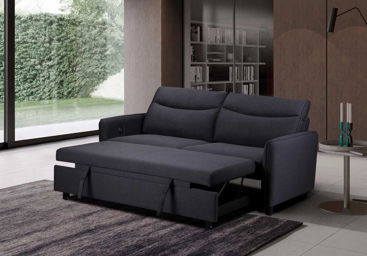 Sheila Dark Grey Sofabed - with Built-In USB Port