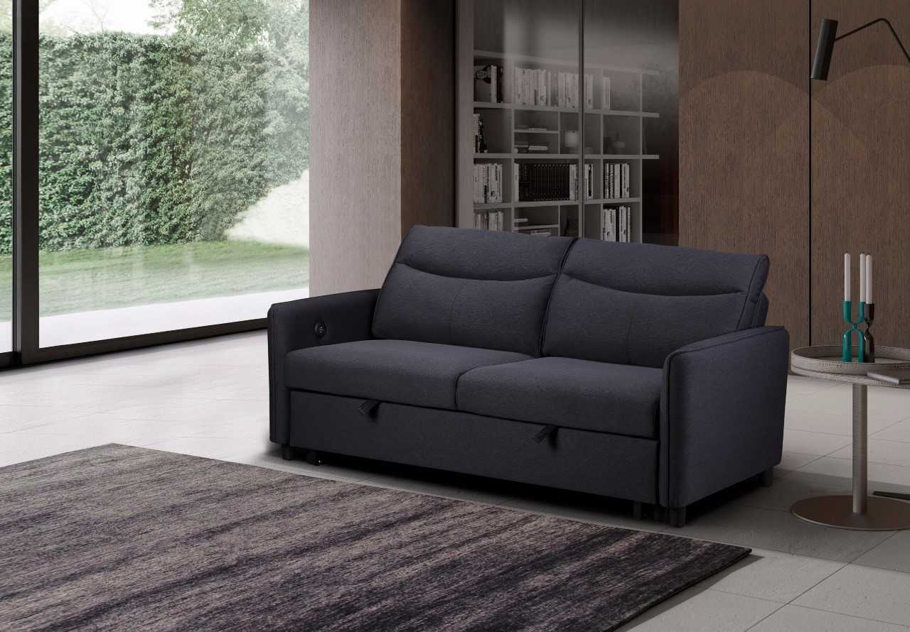 Sheila Dark Grey Sofabed - with Built-In USB Port