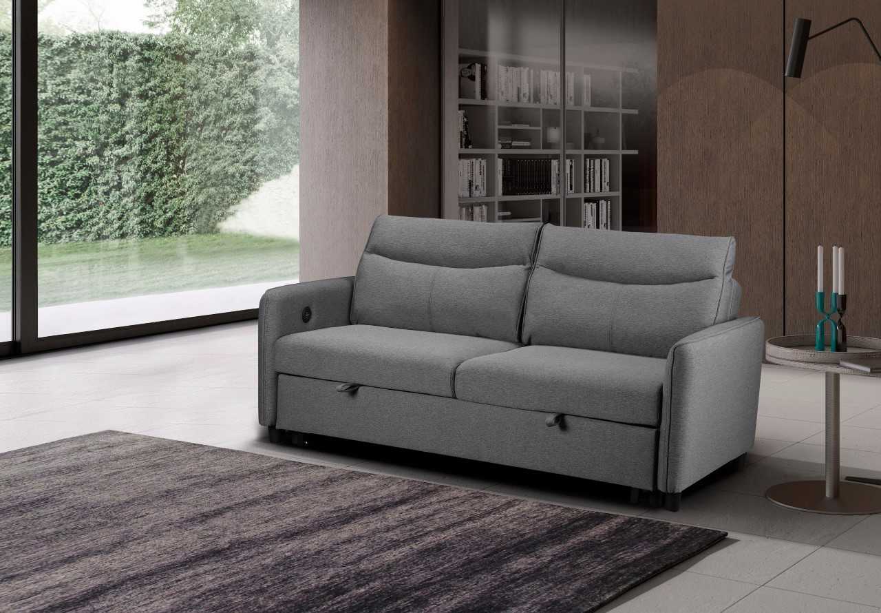 Sheila Light Grey Sofabed - with Built-In USB Port