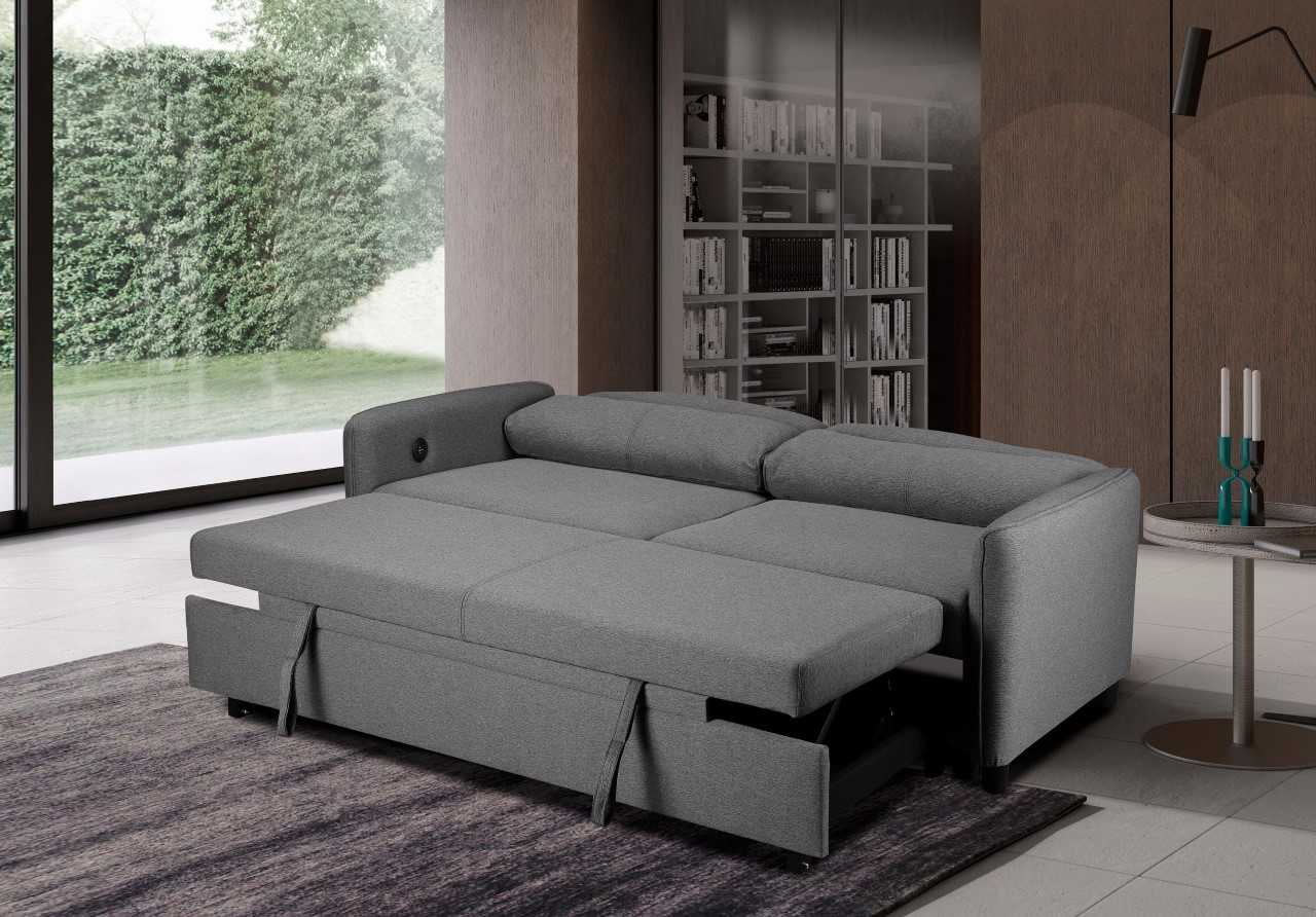 Sheila Light Grey Sofabed - with Built-In USB Port