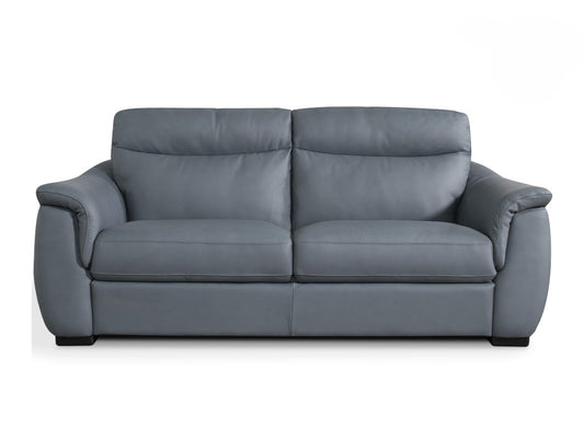 Soffio 3 Seater Fixed Leather Sofa - Cobalto