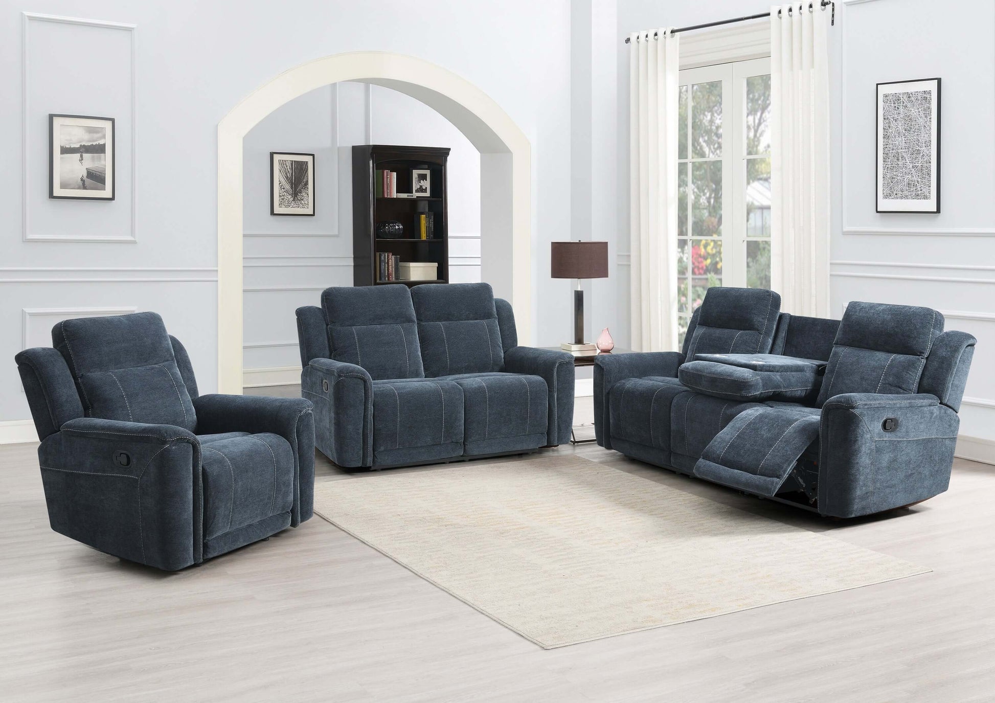 Somerton Manual Reclining Armchair - Dark Grey Fabric