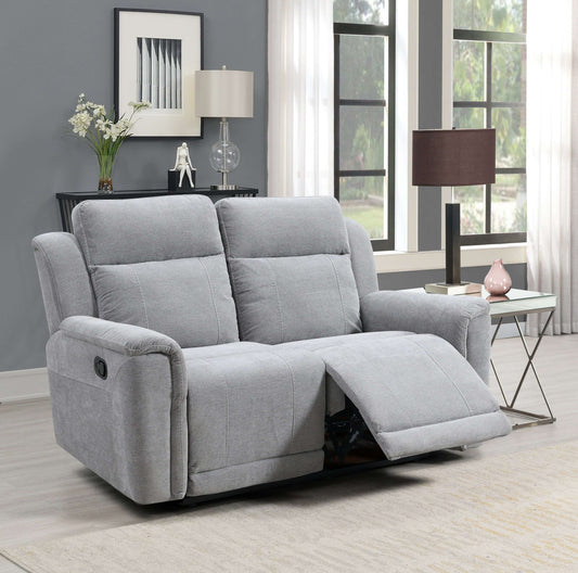 Somerton Manual Reclining 2 Seater Sofa - Light Grey Fabric