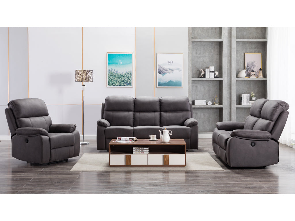 Stretford Electric 3+2+1 Sofa Suite - Dark Grey