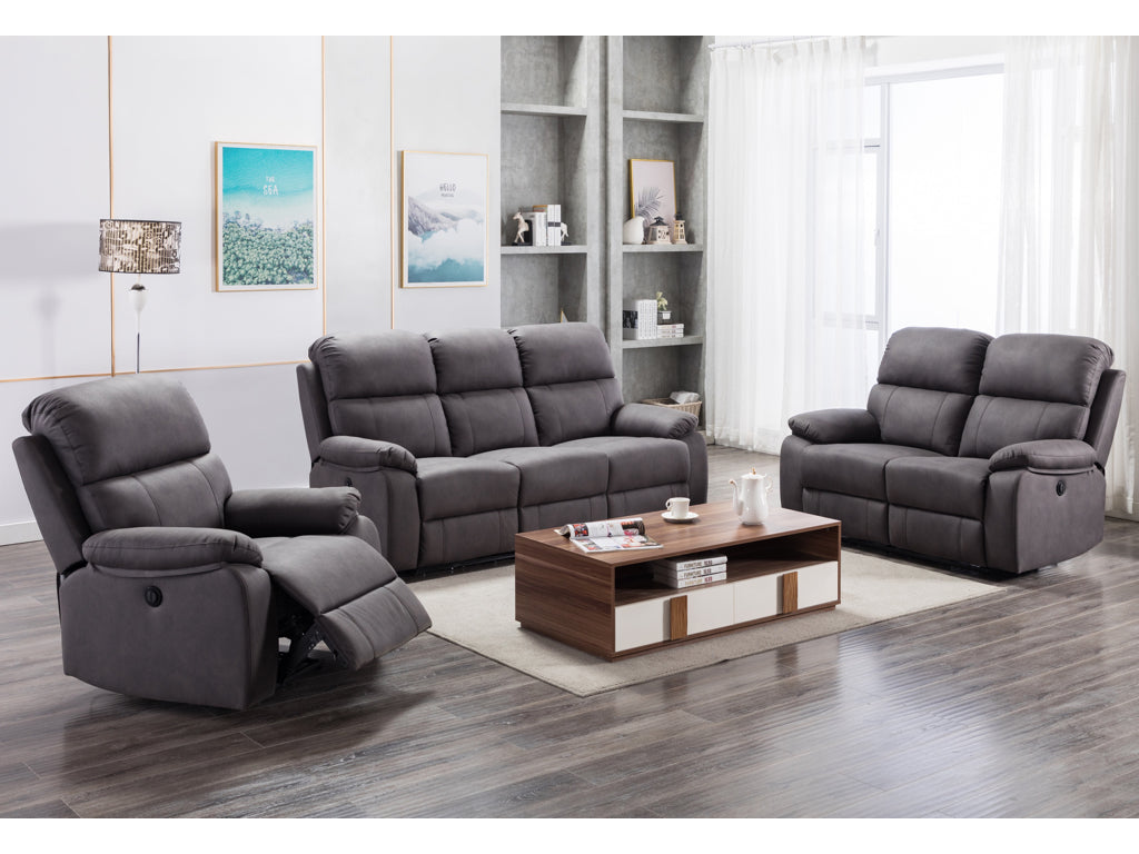 Stretford Electric 3+2+1 Sofa Suite - Dark Grey