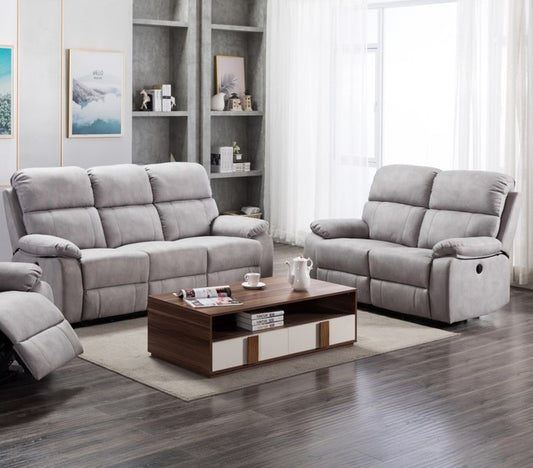 Stretford Electric 3+2 Sofa Suite - Light Grey