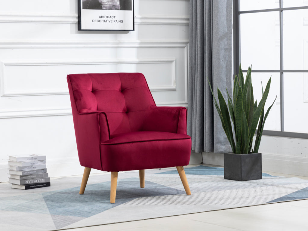 Tara Accent Chair - Dark Crimson