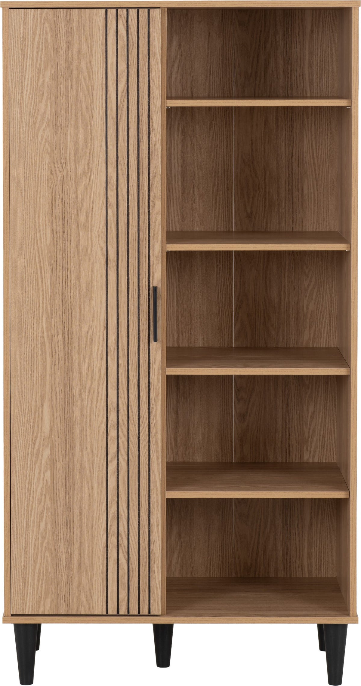 Tessa 1 Door Bookcase Unit - Natural Oak Effect