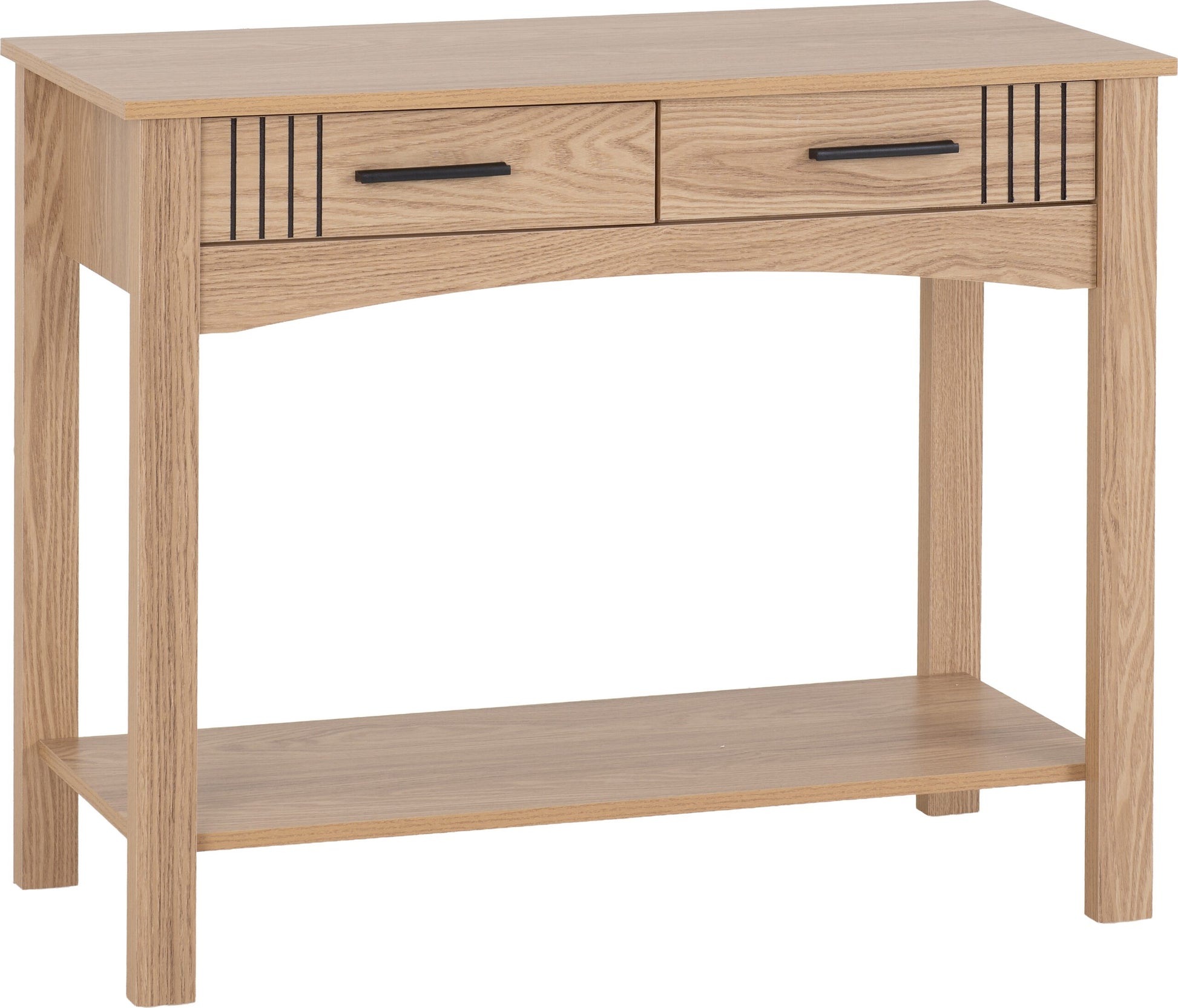 Tessa 2 Drawer Console Table - Natural Oak Effect