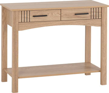 Tessa 2 Drawer Console Table - Natural Oak Effect