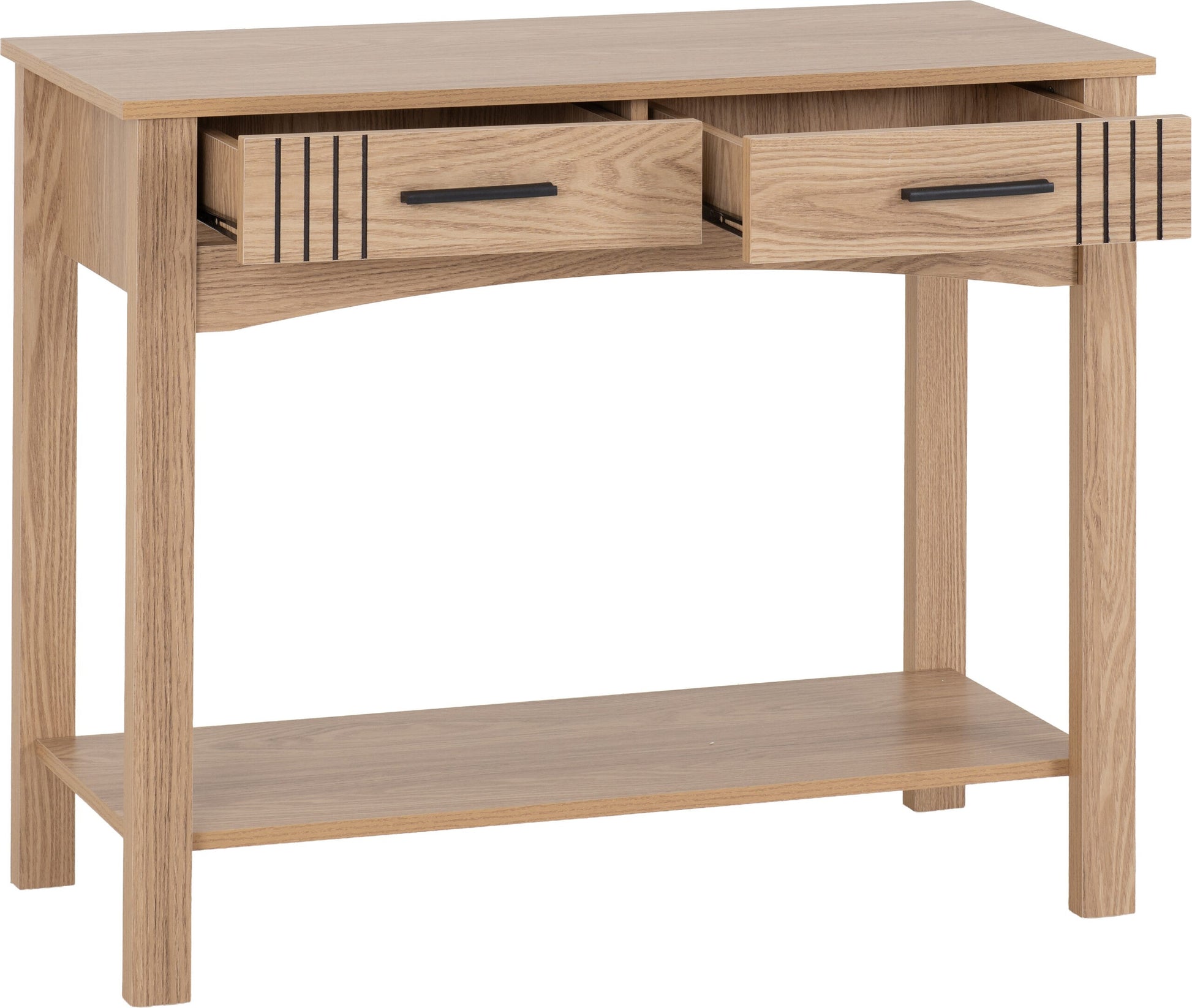 Tessa 2 Drawer Console Table - Natural Oak Effect