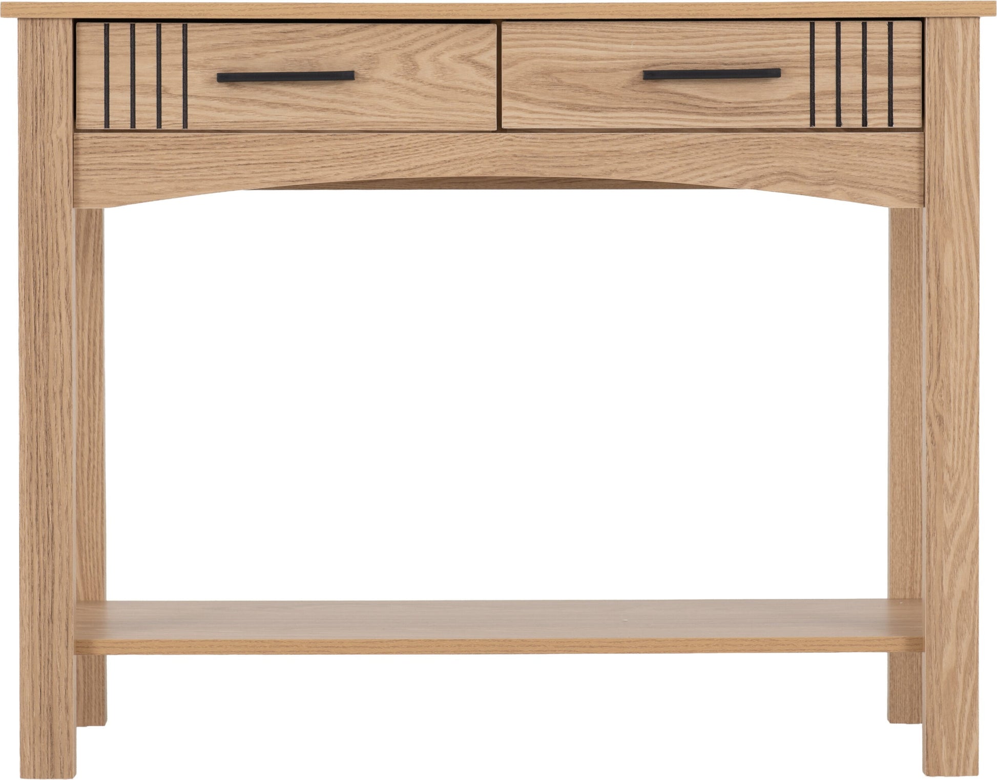 Tessa 2 Drawer Console Table - Natural Oak Effect