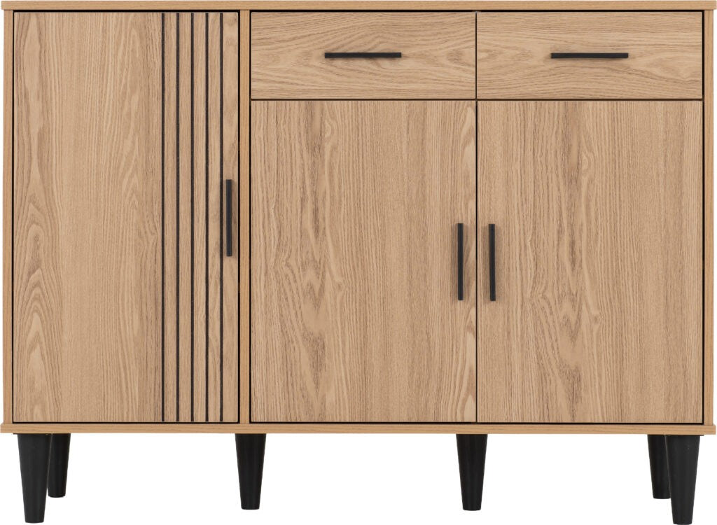 Tessa 3 Door 2 Drawer Sideboard - Natural Oak Effect