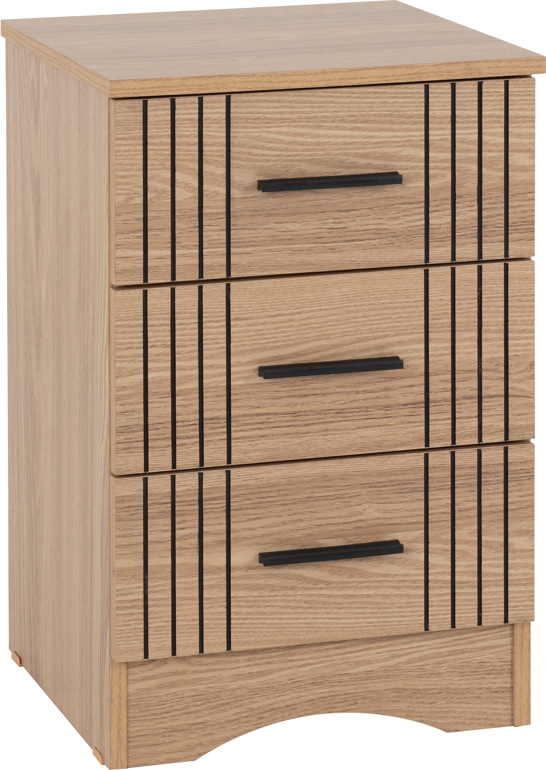 Tessa 3 Drawer Bedside - Natural Oak Effect