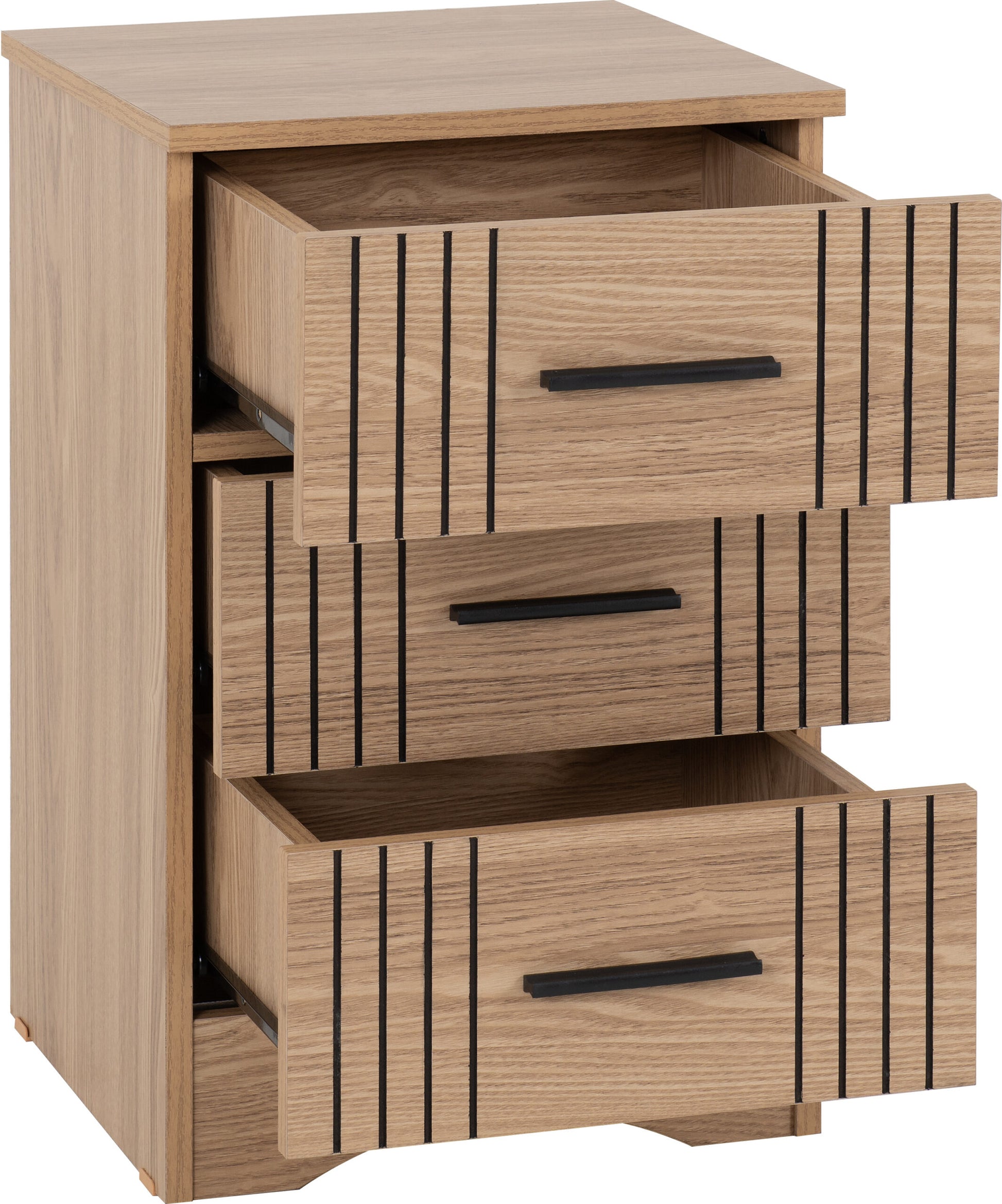Tessa 3 Drawer Bedside - Natural Oak Effect