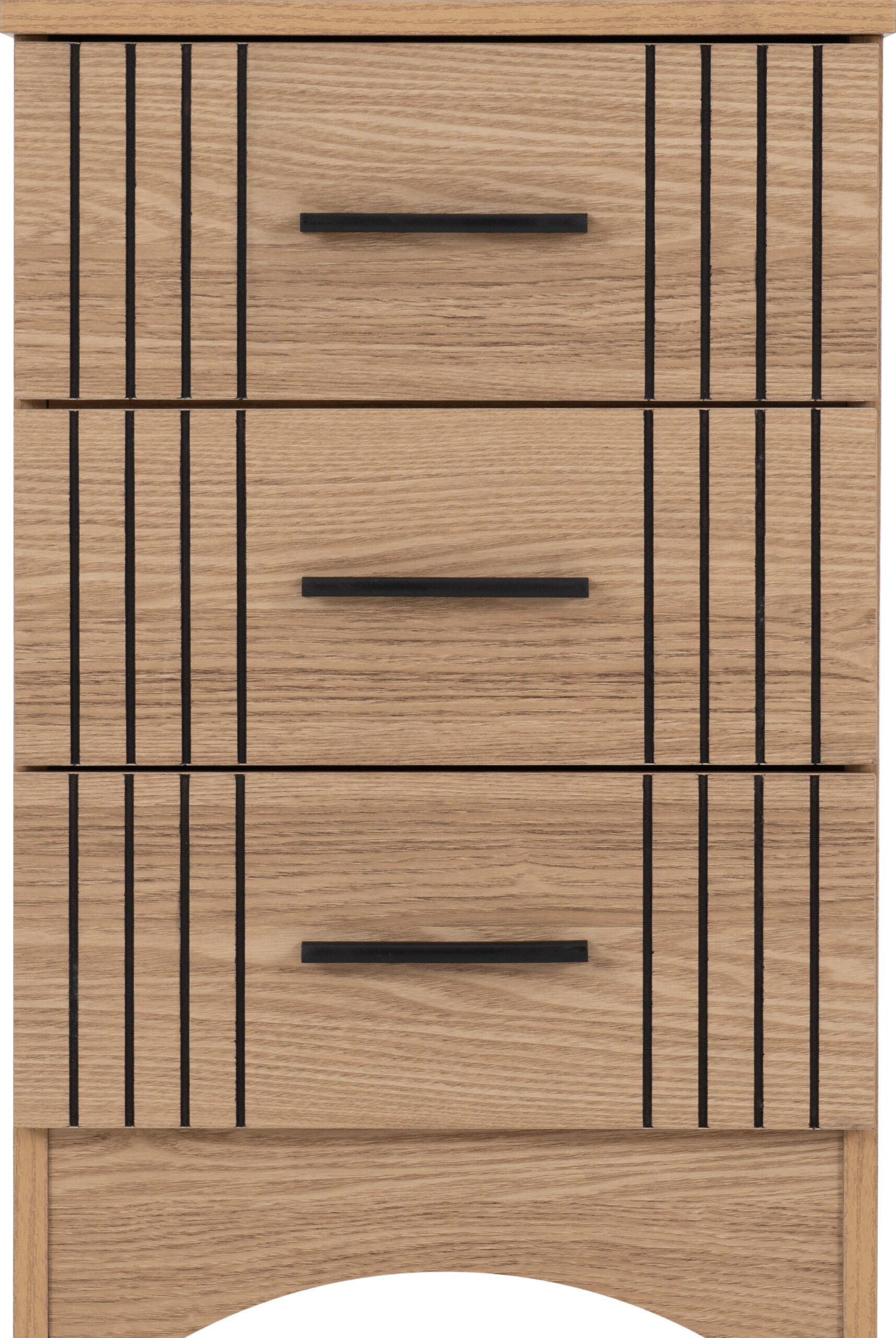 Tessa 3 Drawer Bedside - Natural Oak Effect