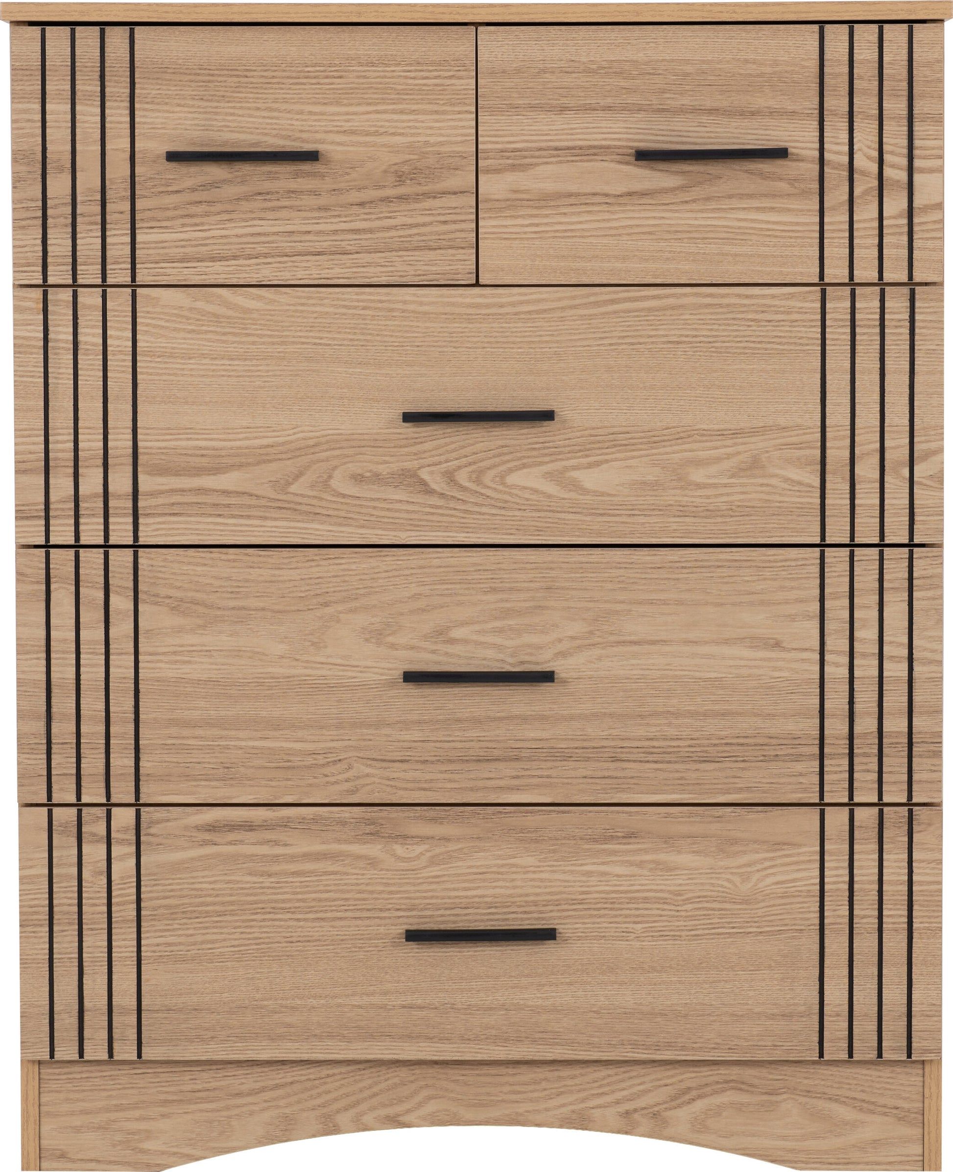 Tessa 3+2 Drawer Chest - Natural Oak Effect