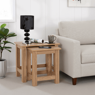 Tessa Nest of 2 Tables - Natural Oak Effect