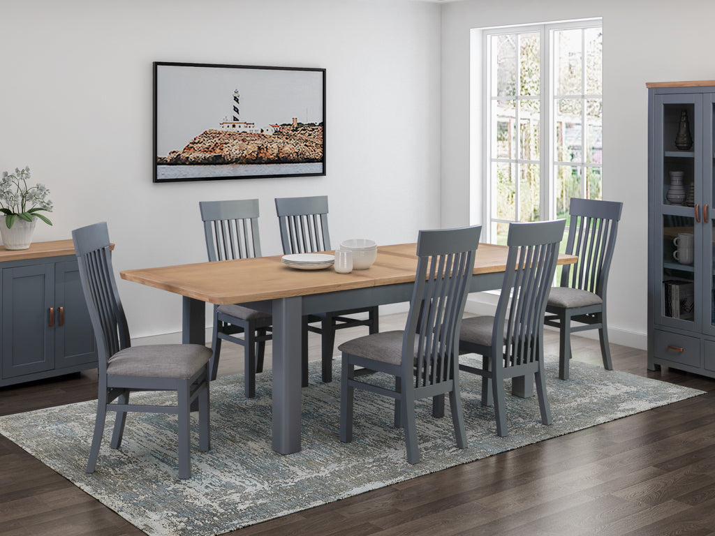 Treviso Midnight Blue 6ft Extension Dining Set (6 Chairs)