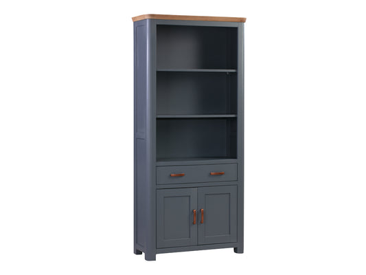 Treviso Midnight Blue High Bookcase - Oak