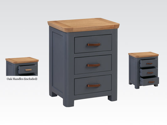 Treviso Midnight Blue Nightstand - Oak