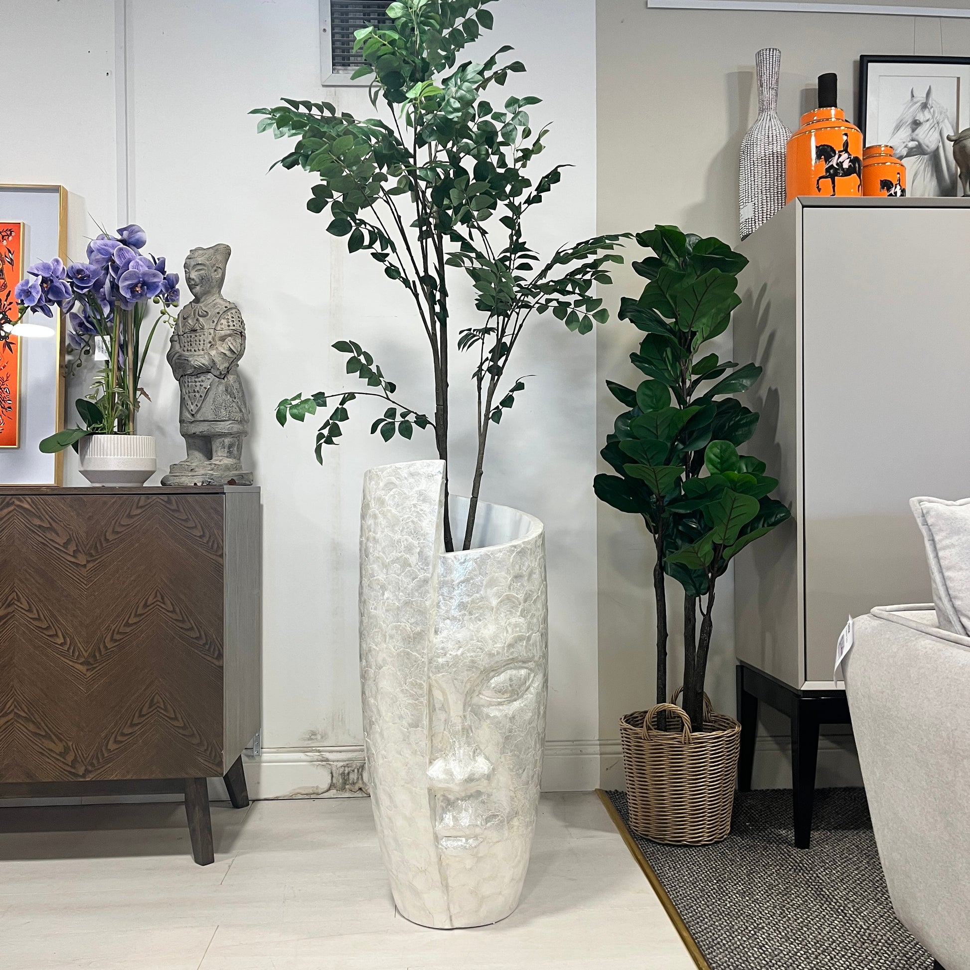 Tall Face Vase Pearl