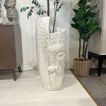 Tall Face Vase Pearl