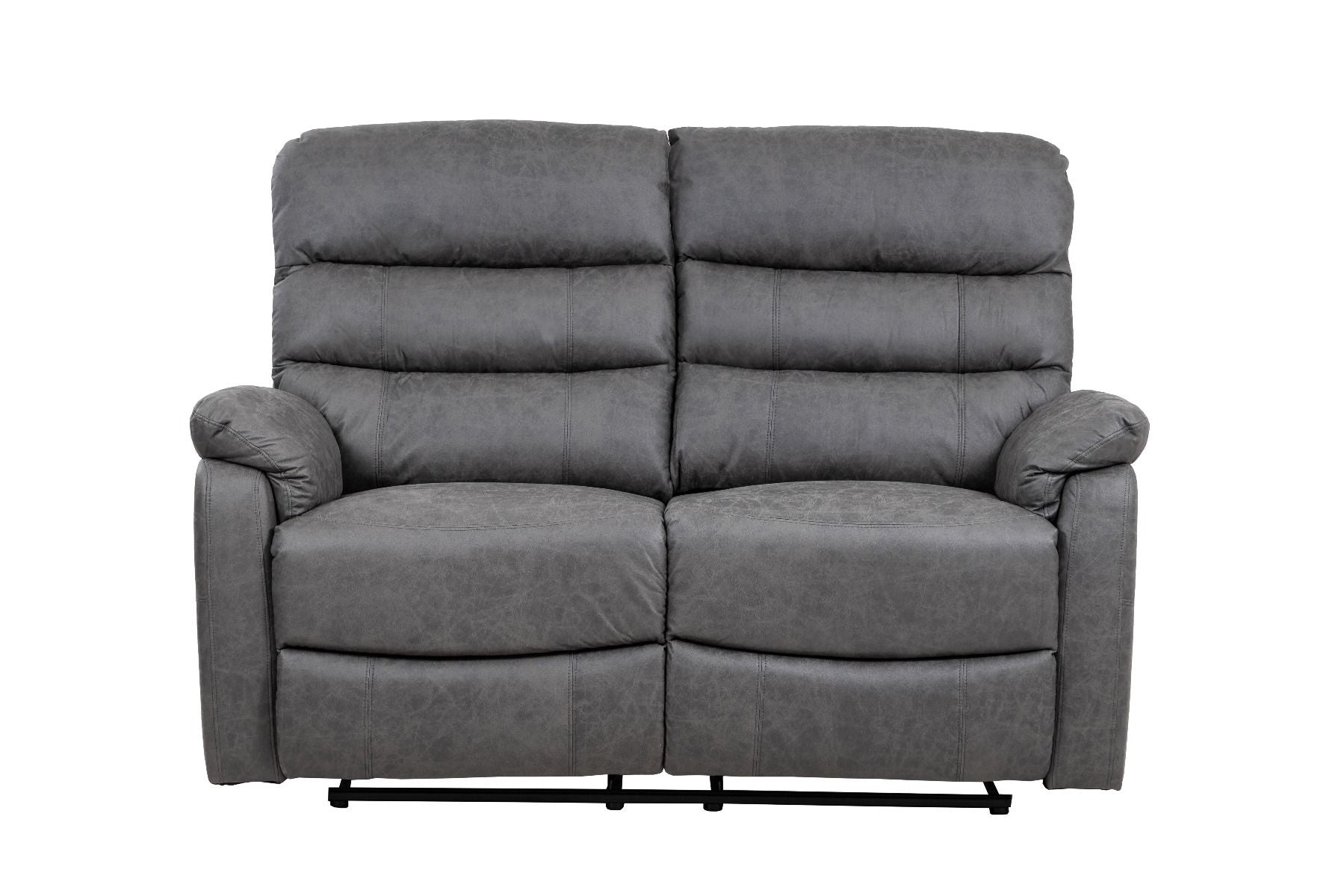 Taylor 2 Seater Recliner-Leather Air-Antique Grey Rub Off