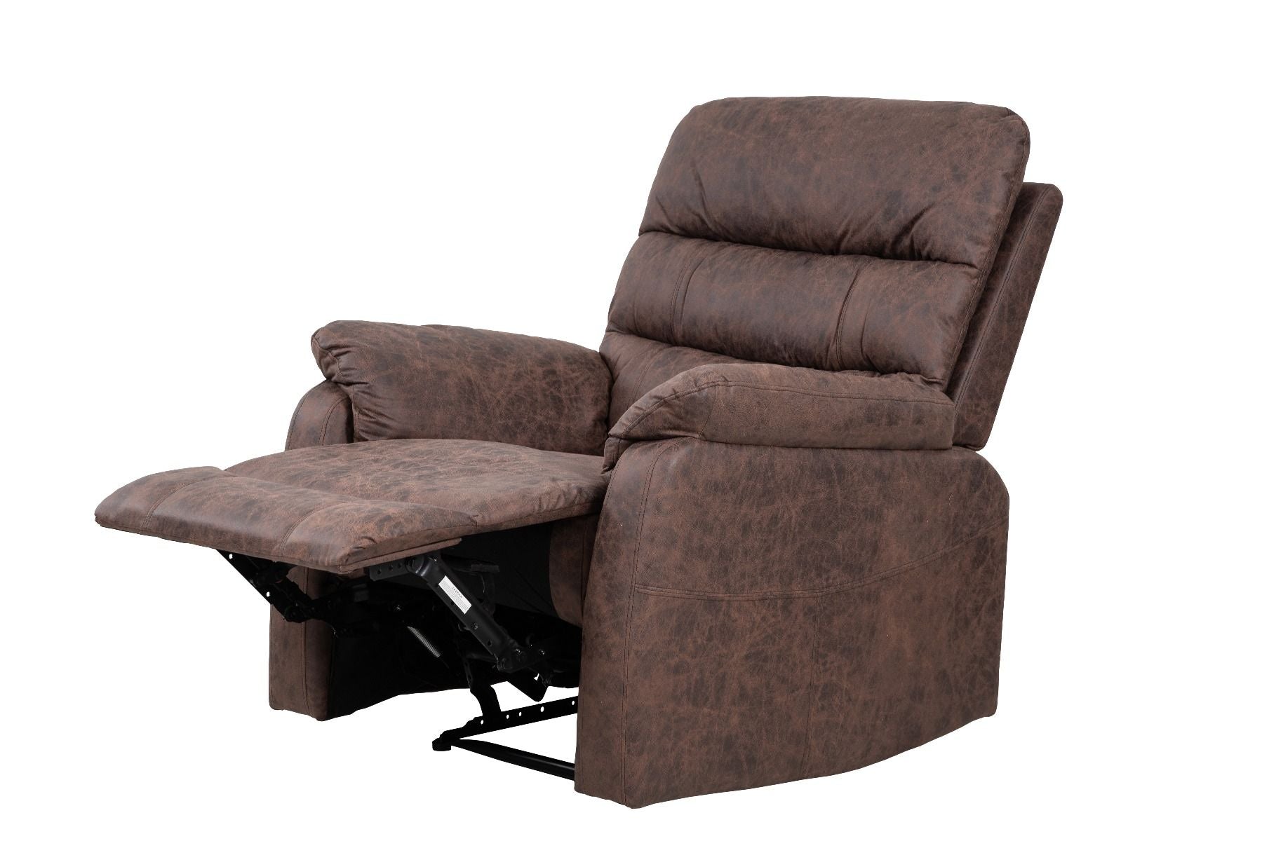 Taylor Recliner Chair-Leather Air-Antique Brown Rub Off