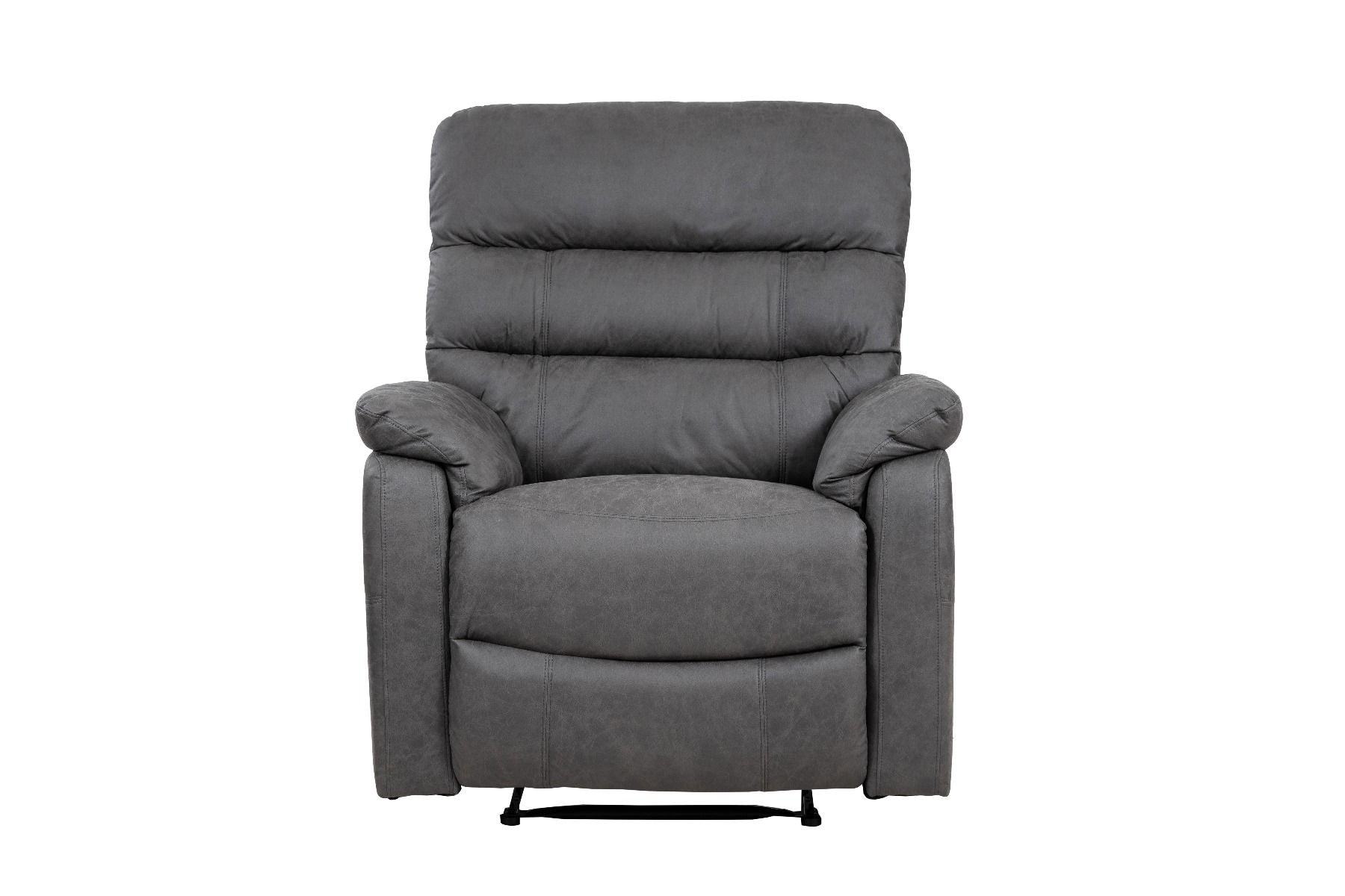 Taylor Recliner Chair-Leather Air-Antique Grey Rub Off