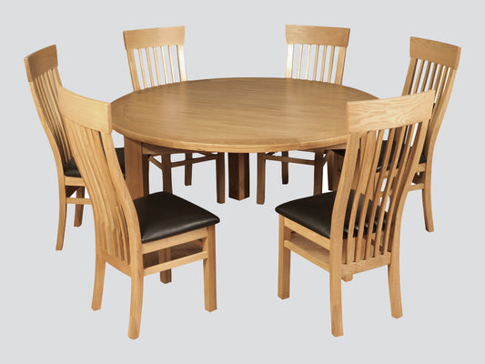 Treviso Oak Round Dining Set with 6 Chairs