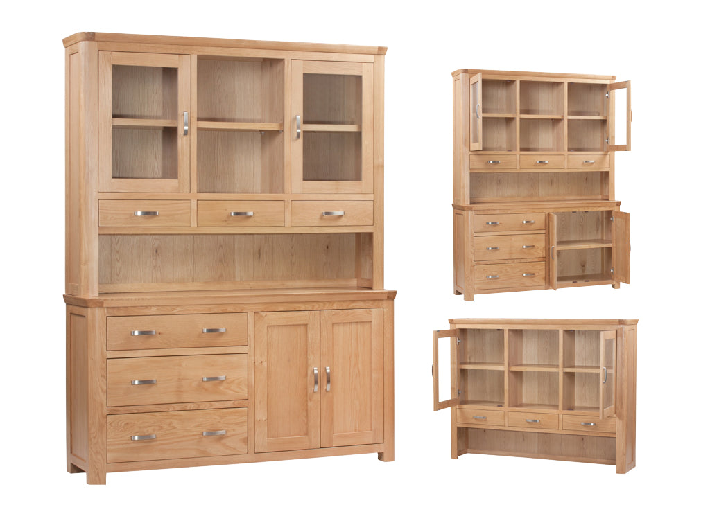 Treviso Oak Large Buffet Hutch