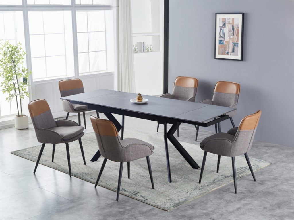 Valantino 160cm Automatic Extension Dining Table - Light Grey