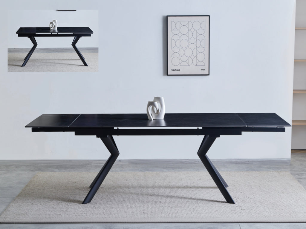 Valantino 160cm Automatic Extension Dining Table - Dark Grey