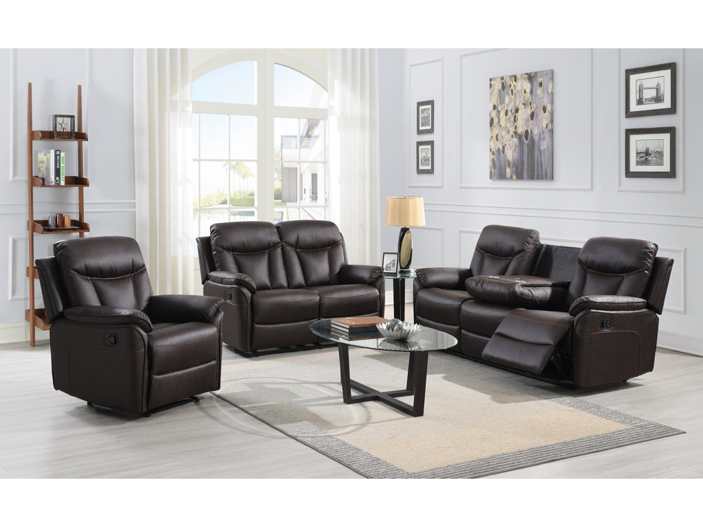 Vermont Manual Recliner Fabric Sofas - Dark Brown