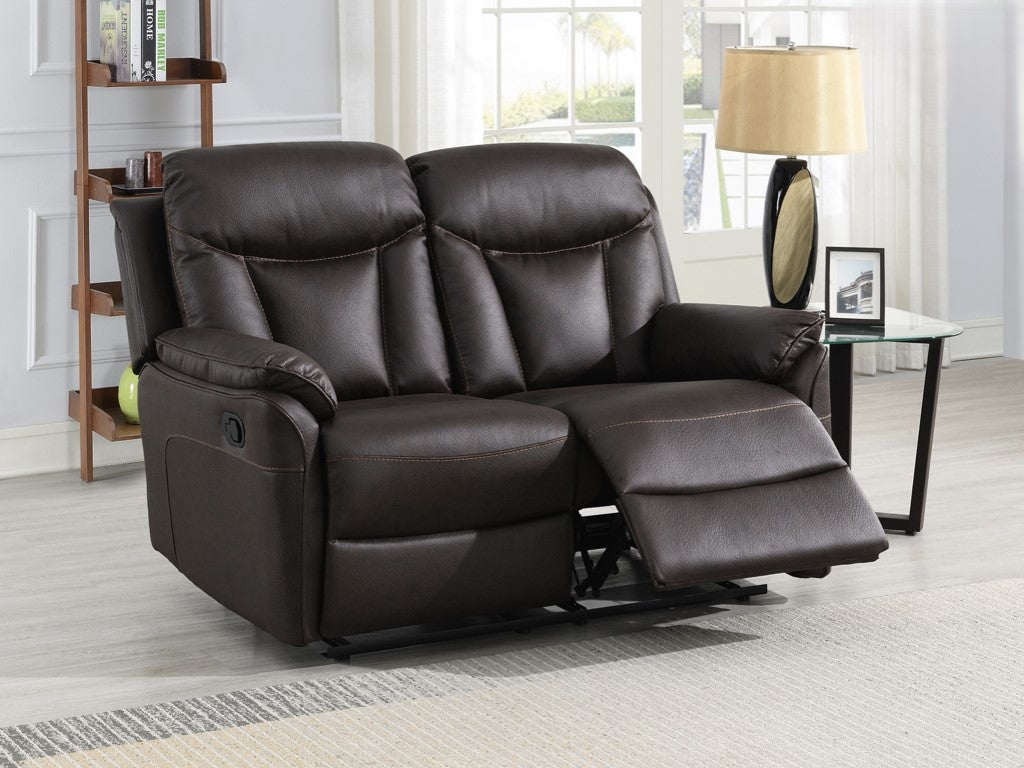 Vermont Manual Recliner Fabric Sofas - Dark Brown