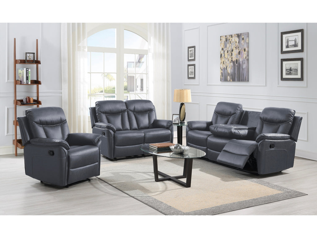 Vermont Manual Recliner Fabric Sofas - Dark Grey 