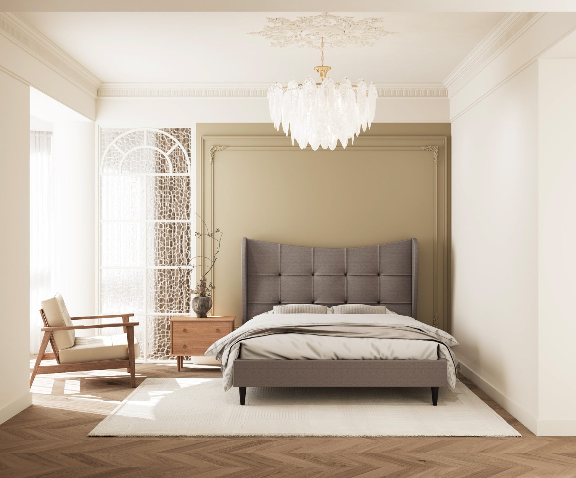 Verona 5' Bed - Brown Fabric