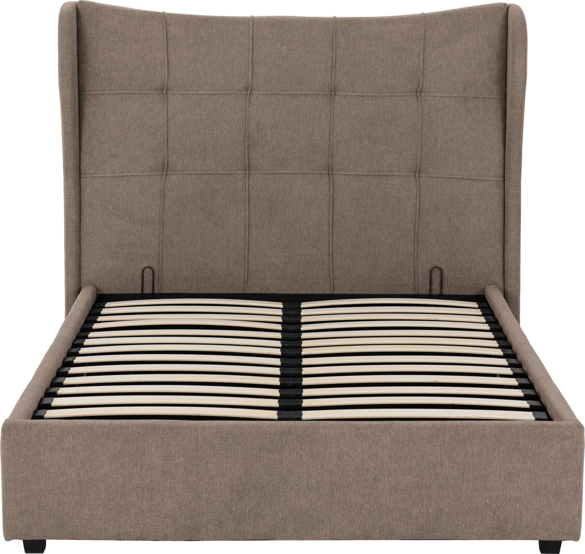 Verona Ottoman 4'6" Bed - Brown Fabric