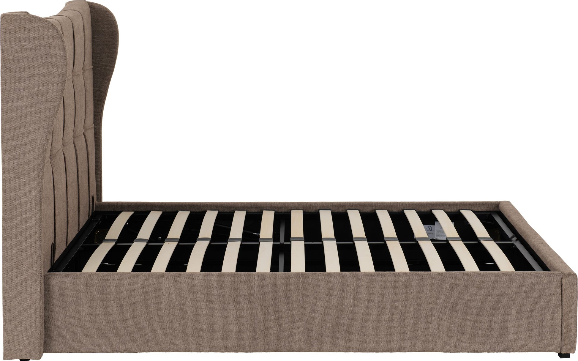 Verona Ottoman 4'6" Bed - Brown Fabric