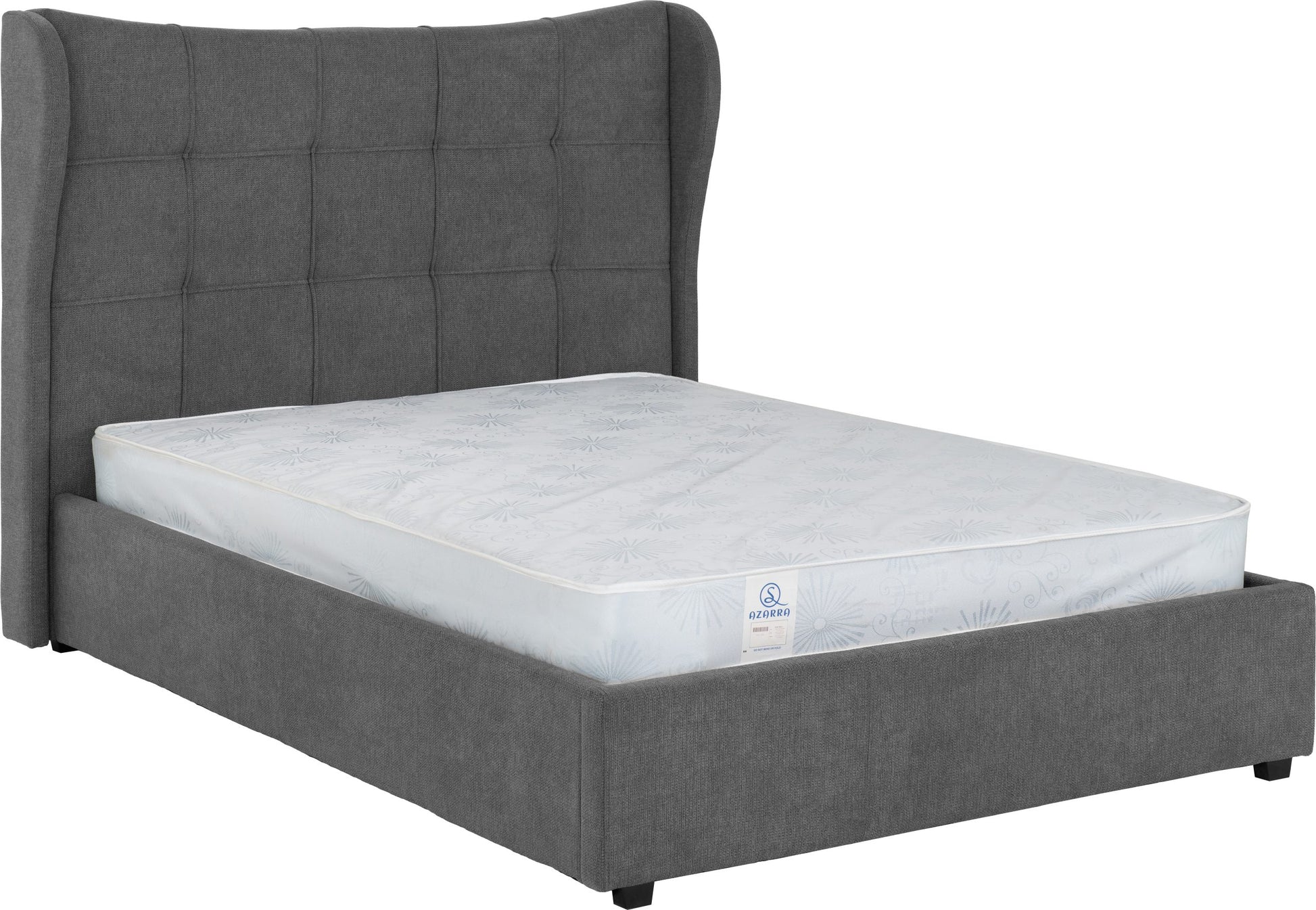 Verona Ottoman 4'6" Bed - Grey Fabric
