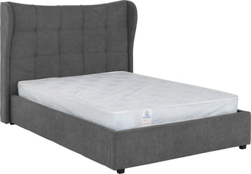 Verona Ottoman 4'6" Bed - Grey Fabric