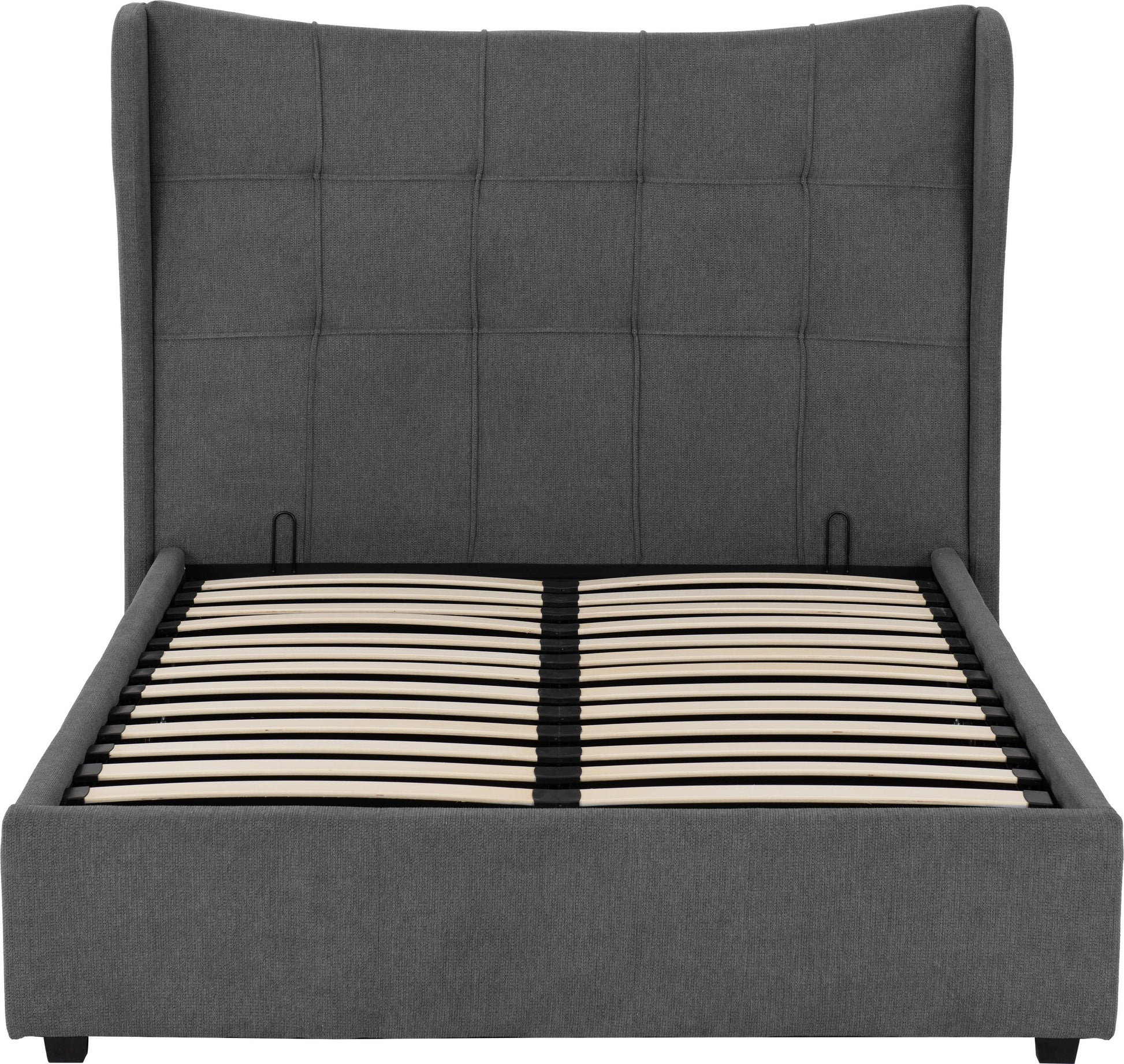 Verona Ottoman 4'6" Bed - Grey Fabric