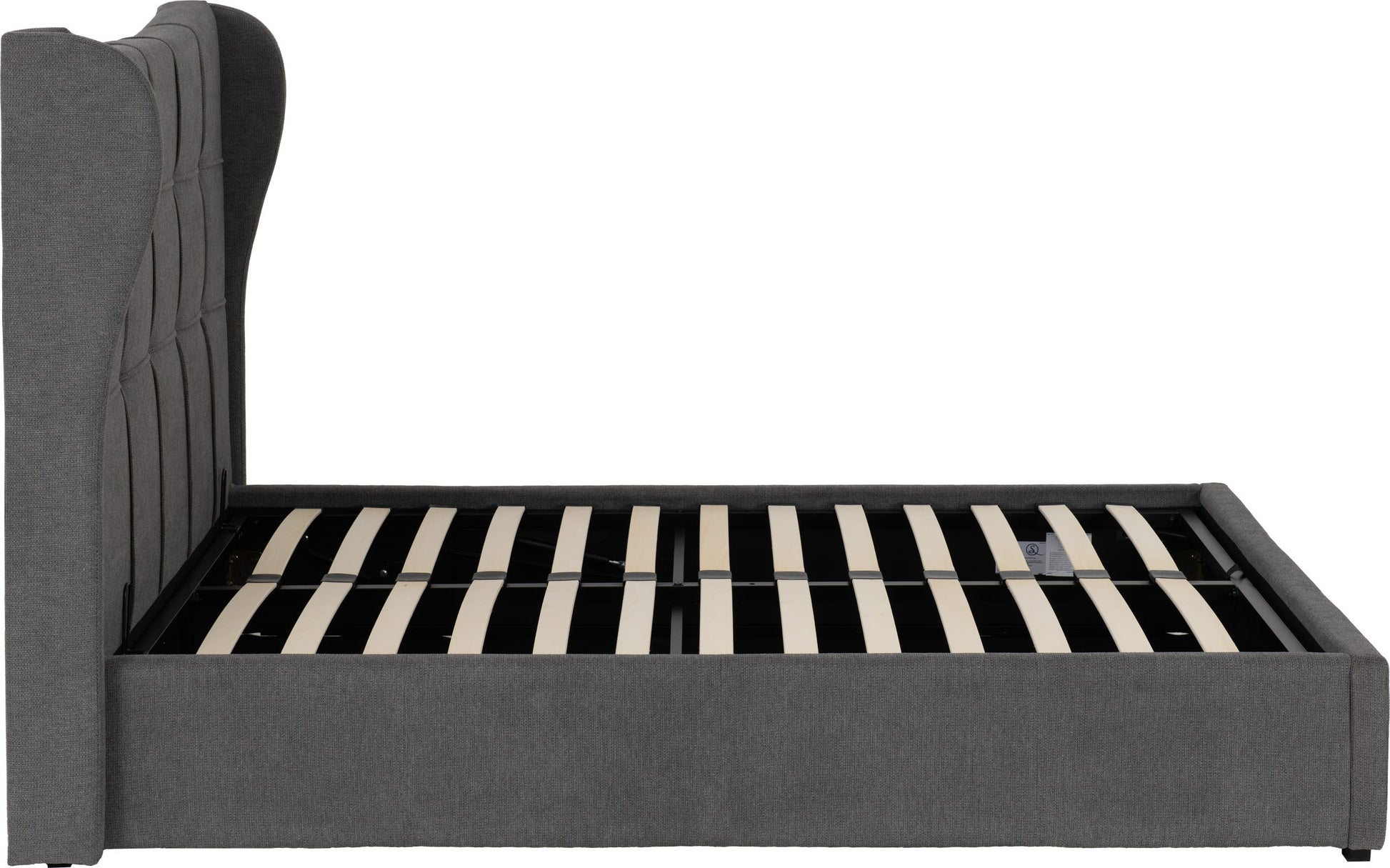 Verona Ottoman 4'6" Bed - Grey Fabric