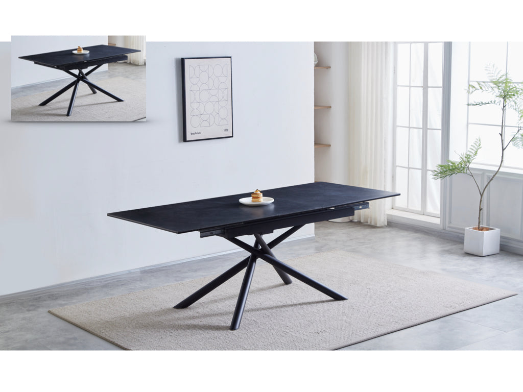 Ventura 160cm Automatic Extension Dining Table - Dark Grey