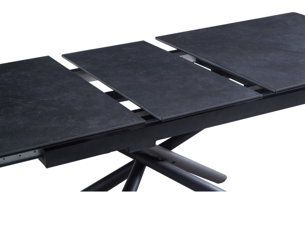 Ventura 160cm Automatic Extension Dining Table - Dark Grey