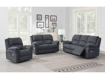 Wentworth 3+1+1 Electric Sofa Suite- Grey