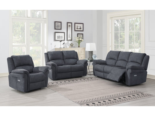 Wentworth 3+1+1 Electric Sofa Suite- Grey