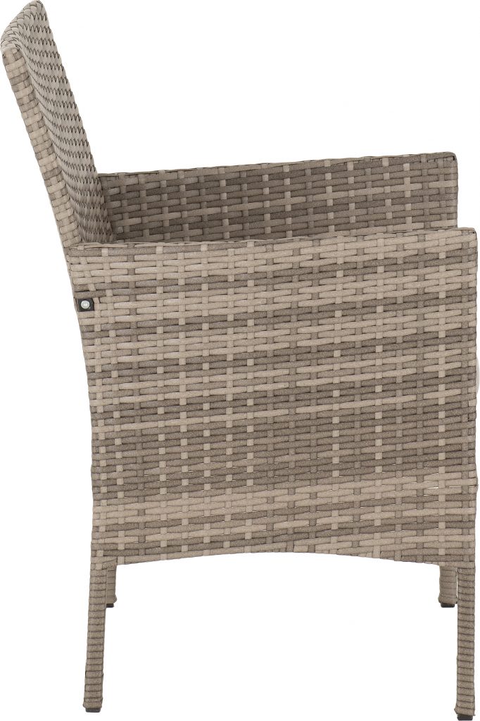 Rattan chair with a neutral color palette on a white background
