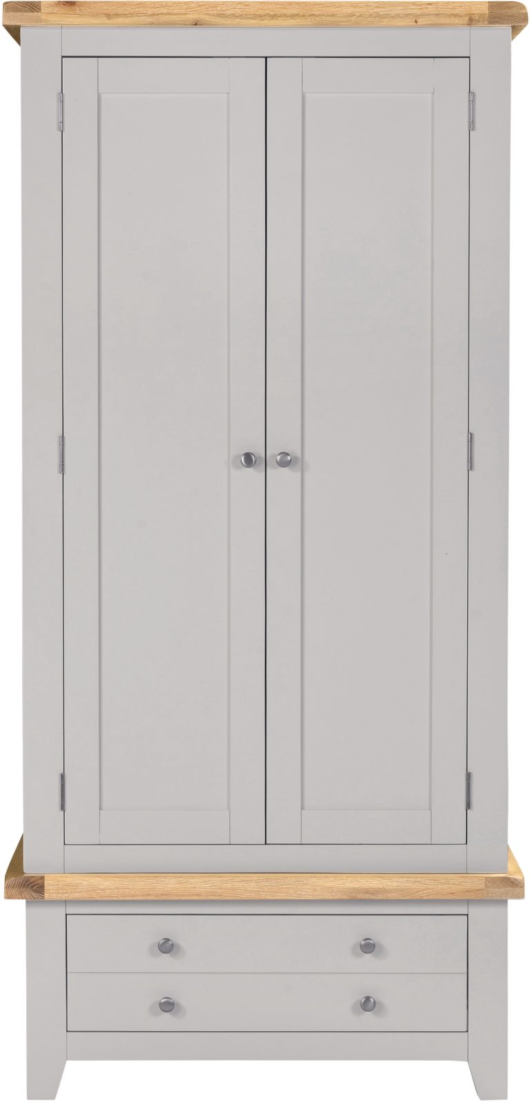 Windsor 2 Door 1 Drawer Wardrobe – Pebble Grey/Oak
